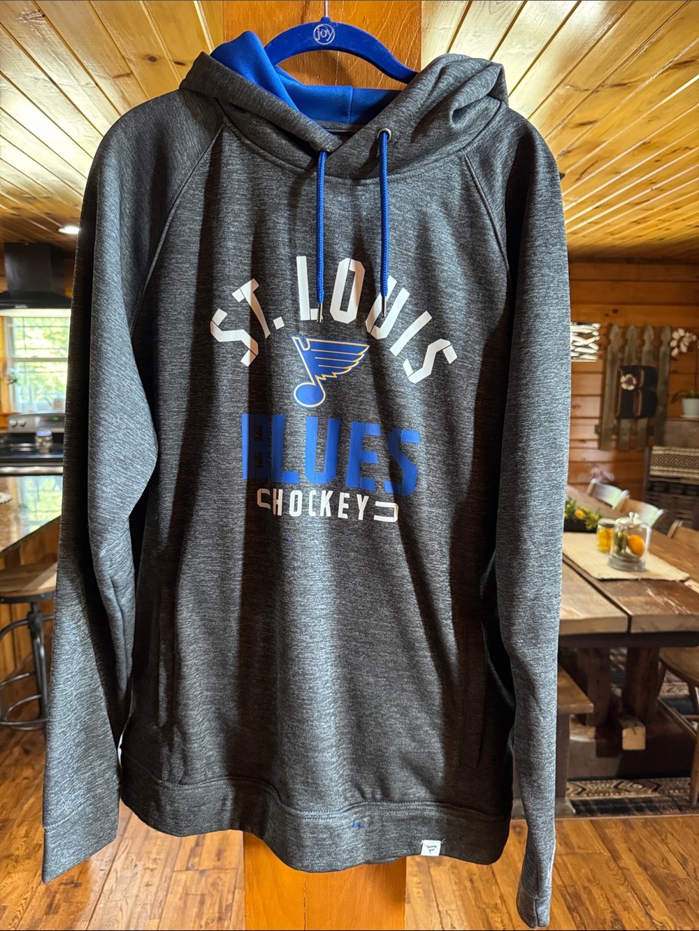 Men’s Fanatics St. Louis Blues Gray Pullover Hoodie with Blue Accents